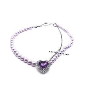 Purple shellfish eccentric zircon necklace